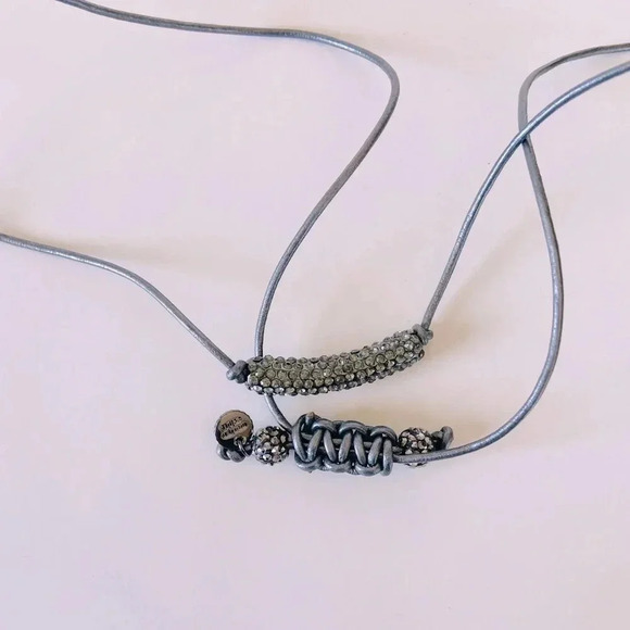 Marlyn Schiff Adjustable Cord Sparkle Charm Choker Necklace - Picture 5 of 5